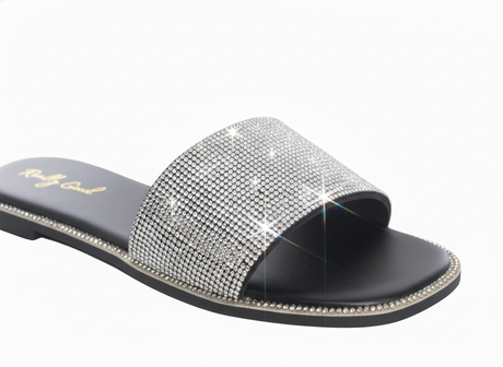Womens glitter flat sandals