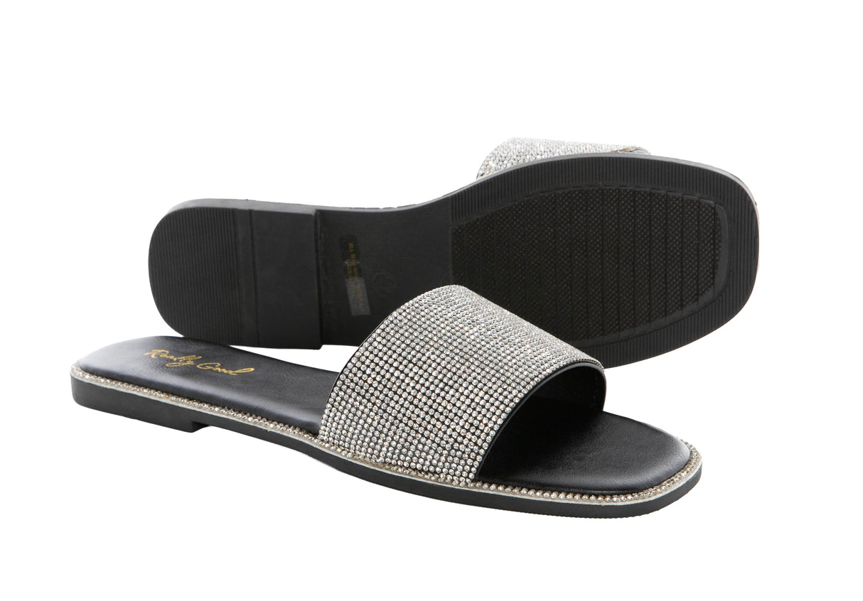 Womens glitter flat sandals