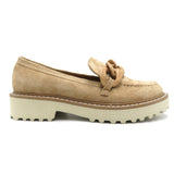 Women's Lug Sole Loafer Shoe with Chain Detail