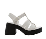 Women's Banded Platform Heel Sandal with Adjustable Ankle Strap