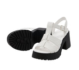 Women's Banded Platform Heel Sandal with Adjustable Ankle Strap