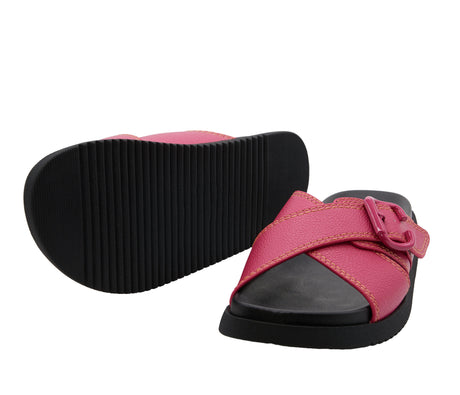 Women's Cross Buckled Casual Slides