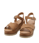 Women's Open Toe Crisscross Band Wedge Sandal with Adjustable Ankle Strap