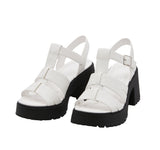 Women's Banded Platform Heel Sandal with Adjustable Ankle Strap