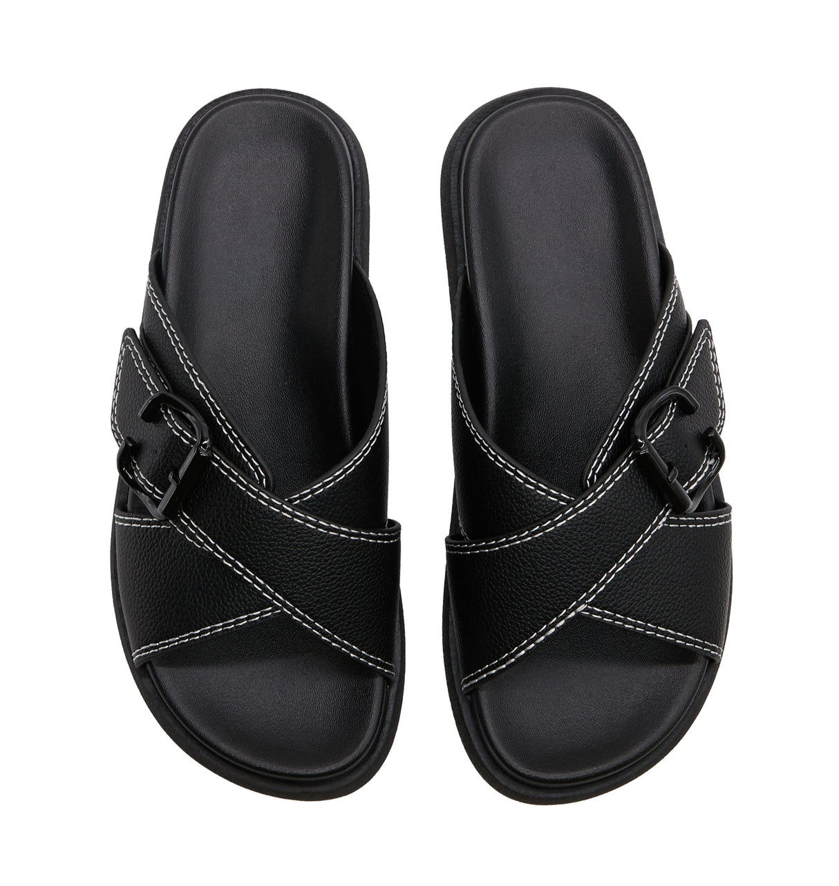 Women's Cross Buckled Casual Slides