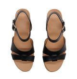 Women's Dual Band Open Toe Wedge Espadrille Sandal with Adjustable Ankle Strap