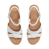 Women's Dual Band Open Toe Wedge Espadrille Sandal with Adjustable Ankle Strap