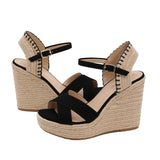 Women's Open Toe Crisscross Espadrille Wedge Sandal