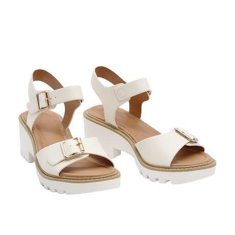 Women's Low Heel Platform Sandal with Adjustable Strap
