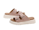 Women's Platform Sandal Slides with Adjustable Buckle